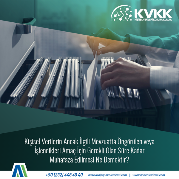 Kişisel Verilerin Ancak İlgili Mevzuatta Öngörülen veya İşlendikleri Amaç İçin Gerekli Olan Süre Kadar Muhafaza Edilmesi Ne Demektir?