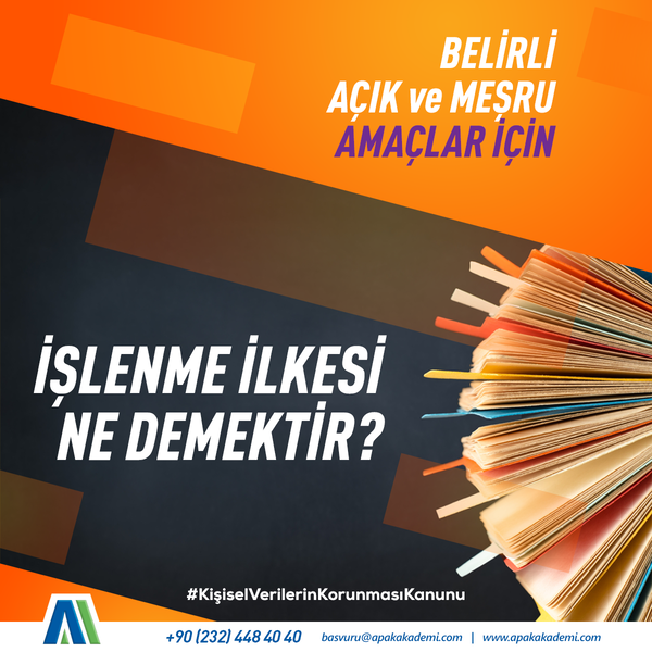 Belirli, Açık ve Meşru Amaçlar İçin İşlenme İlkesi Ne Demektir?